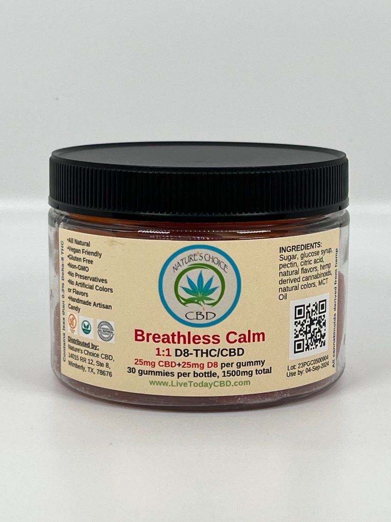 BREATHLESS CALM GUMMIES 1:1 D8/CBD